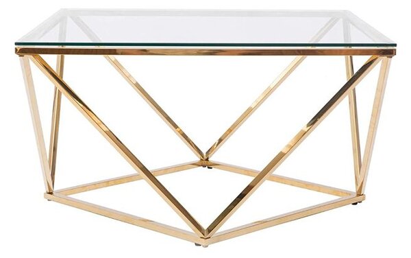 Tutumi Tutumi, skleněný konferenční stolek Glamour 80x80x45 CS-14G, zlatá, KRZ-06585
