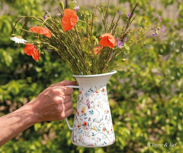 Dekorační vintage smaltovaný džbán Adelle - 12*12*20 cm