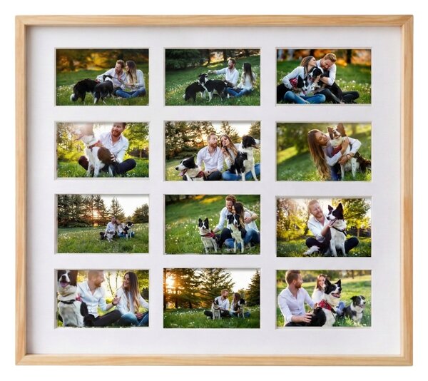 Dřevěný fotorámeček na 12 fotografií FORMIN, 59 x 54 cm