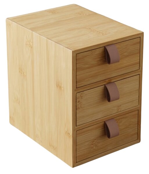 Bambusový organizér NILA se 3 šuplíky, 21 cm
