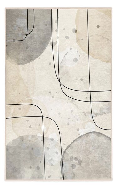 Šedo-krémový pratelný koberec 120x180 cm Simple Lines – Mila Home