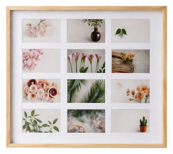 Dřevěný fotorámeček na 12 fotografií FORMIN, 59 x 54 cm
