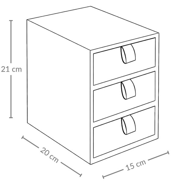 Bambusový organizér NILA se 3 šuplíky, 21 cm