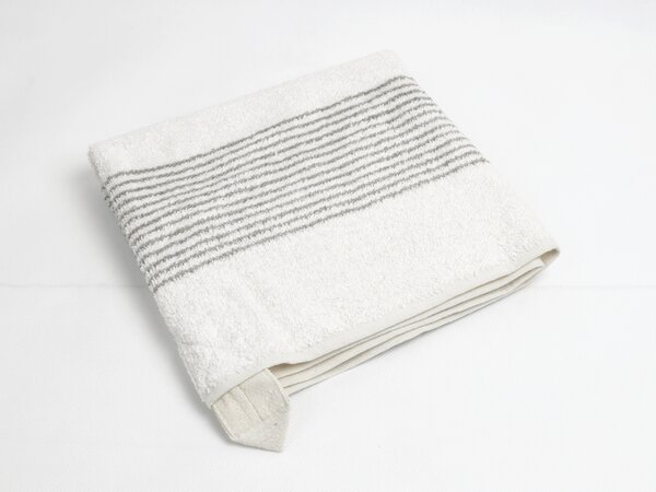 Snový svět Lněný ručník měkký světlý proužek Rozměr: 70 x 140 cm