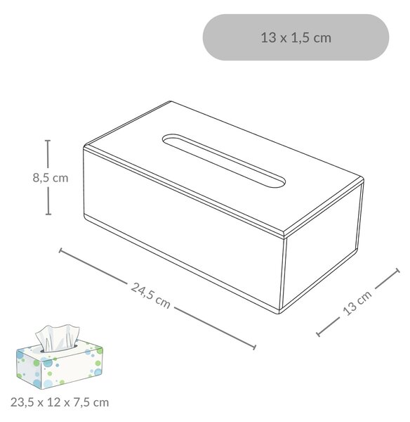 Bambusový box na kapesníky SOVO, 25 x 13 cm