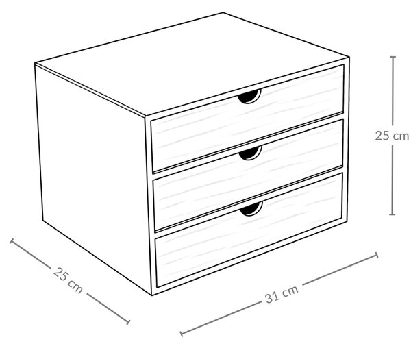 Bambusový stolní organizér se zásuvkami HEGO, 25 cm