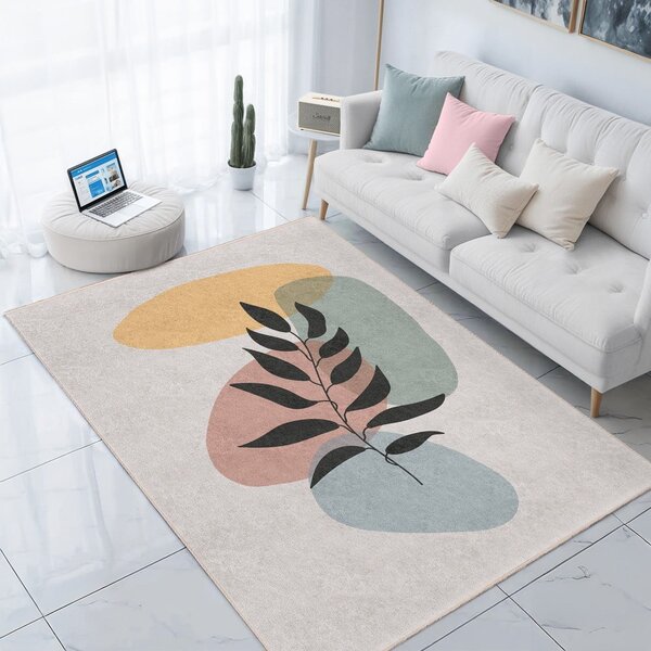 Krémový pratelný koberec 80x150 cm Illustrated Autumn – Mila Home