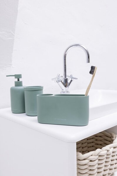 Zelený koupelnový organizér na vatové tampony z polyresinu Tom Tailor T-Color Bath – Wenko
