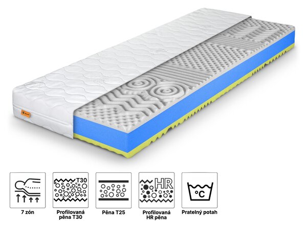 Wilsondo Pěnová matrace Favorit Plus 80x200 - potah Aloe Vera WHITE