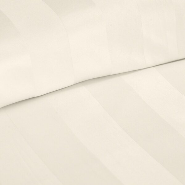Krémové saténové povlečení na jednolůžko 135x200 cm So Soft Satin Stripe – Catherine Lansfield