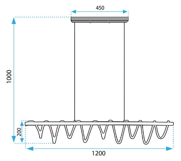 Toolight Toolight, LED stropní svítidlo 120cm 30W 4000K APP1288-CP, černá-hnědá, OSW-00943