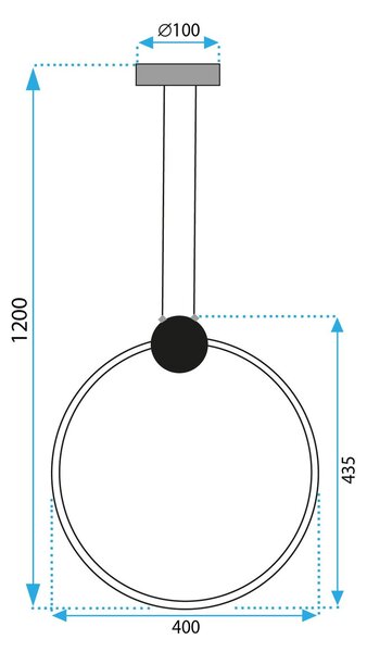 Toolight Stropní svítidlo LED APP1395-CP BLACK 40cm