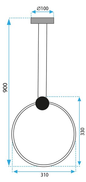 Toolight Toolight, LED stropní svítidlo 30 cm 13W 4000K APP1392-CP, černá, OSW-00918