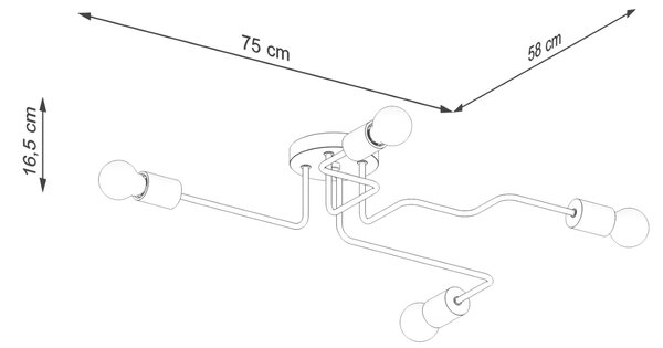 Stropní svítidlo Timbo 4, dřevěné tělo svítidla, b