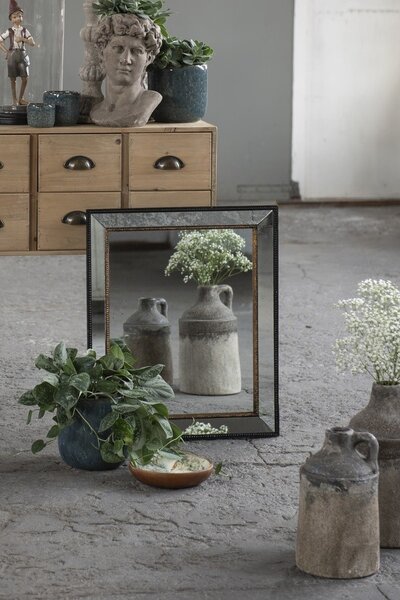 Hnědá dřevěná dekorativní miska s malbou Elis - Ø 16*4 cm - Clayre & Eef