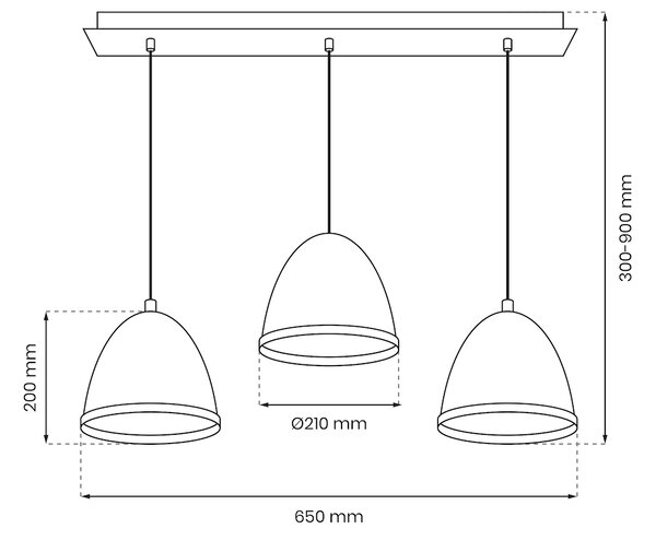 Závěsné svítidlo Studio, 3x dřevěné/bílé kovové stínítko, (fi 21cm), w/br
