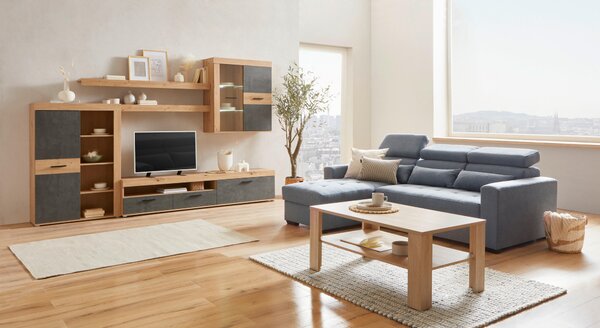 OBÝVACÍ STĚNA dub artisan Carryhome - Kompletní obývací stěny