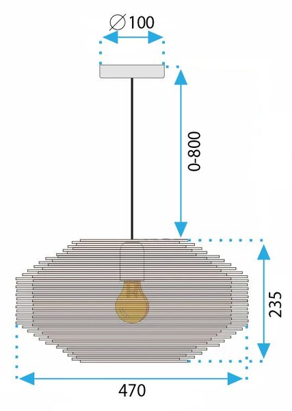 Toolight Toolight, stropní svítidlo BOHO NATURAL 1xE27 APP1486-1CP, přírodní hnědá, OSW-05942