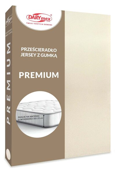 JERSEY PROSTĚRADLO PREMIUM 90X200 CM SVĚTLEBÉŽOVÉ