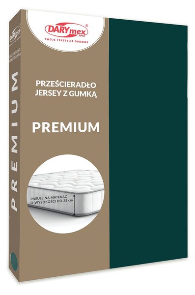JERSEY PROSTĚRADLO PREMIUM 90X200 CM TMAVĚZELENÉ