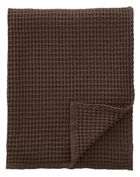 Tmavě hnědá bavlněná deka 150x200 cm Jaipur Chunky Waffle – Pineapple Elephant