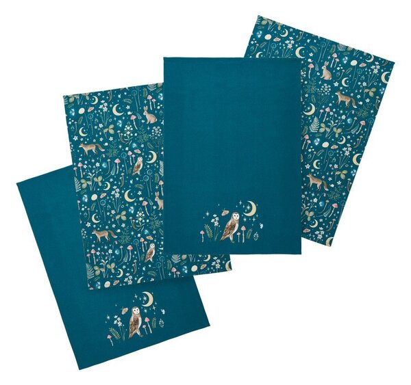 Bavlněné utěrky v sadě 4 ks 50x70 cm Enchanted Twilight Animals – Catherine Lansfield