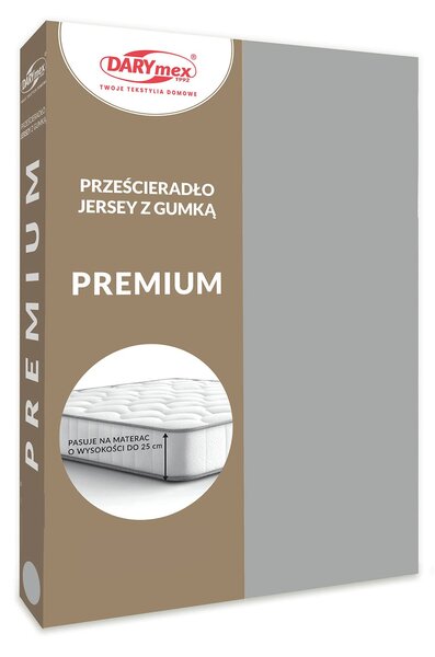 JERSEY PROSTĚRADLO PREMIUM 90X200 CM ŠEDÉ