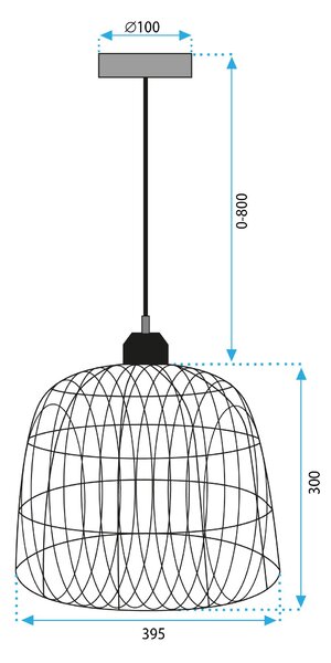 Toolight Boho, stropní svítidlo 40cm 1xE27 APP1352-1CP, černá-přírodní hnědá, OSW-05765