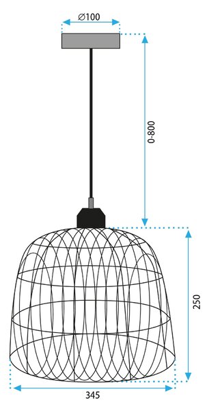 Toolight Boho, stropní svítidlo 35cm 1xE27 APP1351-1CP, OSW-05766