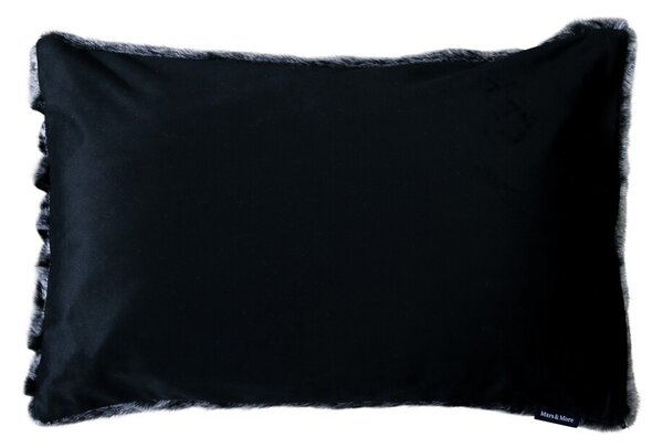 Šedý chlupatý polštář Tiara s proužky - 40*60*15cm - Mars & More