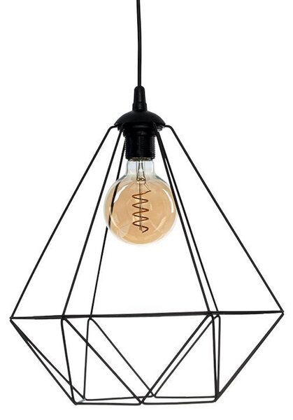 Závěsné svítidlo Basket, 1x černé drátěné stínítko, b