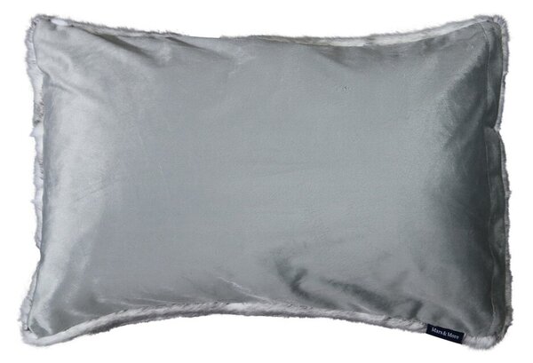 Světle šedý chlupatý polštář Tiara s proužky - 40*60*15cm - Mars & More