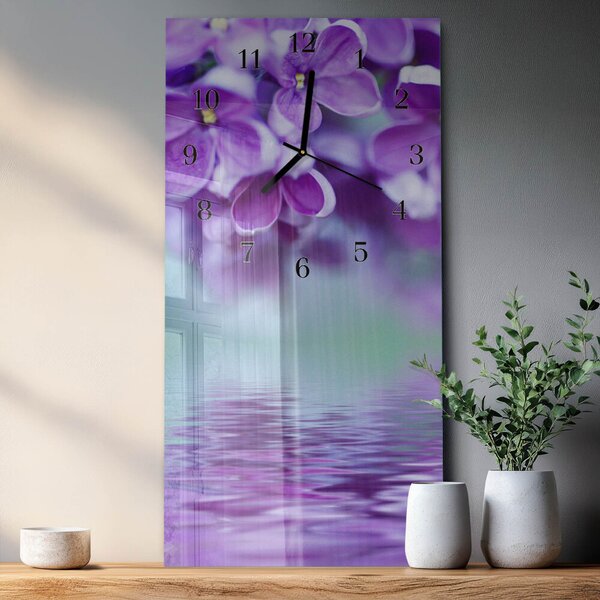 Skleněné hodiny vertikální Šeřík zsppc-30x60-00176374