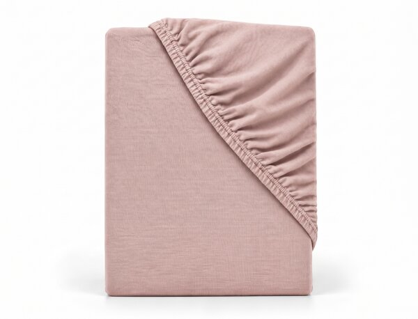 Jersey prostěradlo COMFORT z česané bavlny – starorůžové 90x200 cm