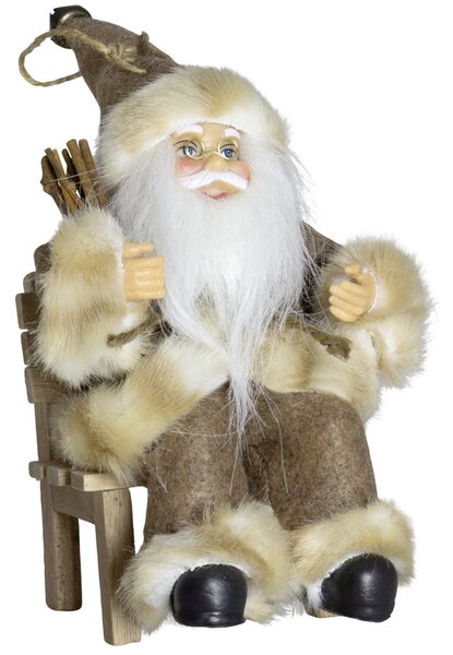 Dům Vánoc Ozdoba na stromeček Santa v hnědém kabátku 18 cm Druh: na židličce