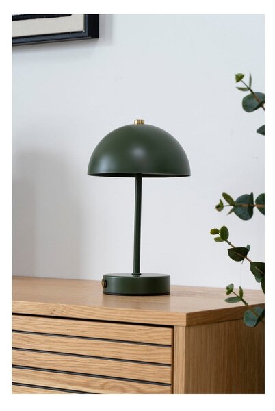 Tmavě zelená LED stolní lampa s kovovým stínidlem (výška 25 cm) Holt – House Nordic
