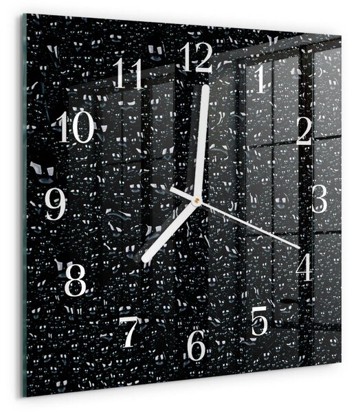 Skleněné hodiny Kapky vody zskb-30x30-00091723