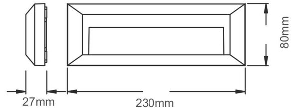 ACA Lighting LED venkovní nástěnné svítidlo hranaté rezavá 230V AC IP65 2W 3000K 100LM RA80 SLIM32NR