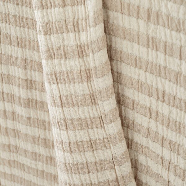 Bavlněná deka v přírodní barvě 150x200 cm Cotton Muslin Stripe – Bianca