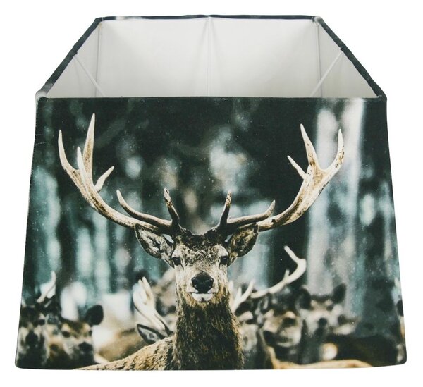 Čtvercové stínidlo na lampu s jelenem v zimní krajině - 37*37*25cm - Mars & More