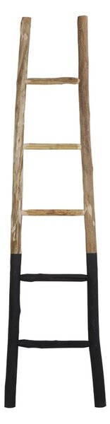 Dřevěný černo -přírodní věšák na ručníky žebřík Sten - 42*4*180 cm