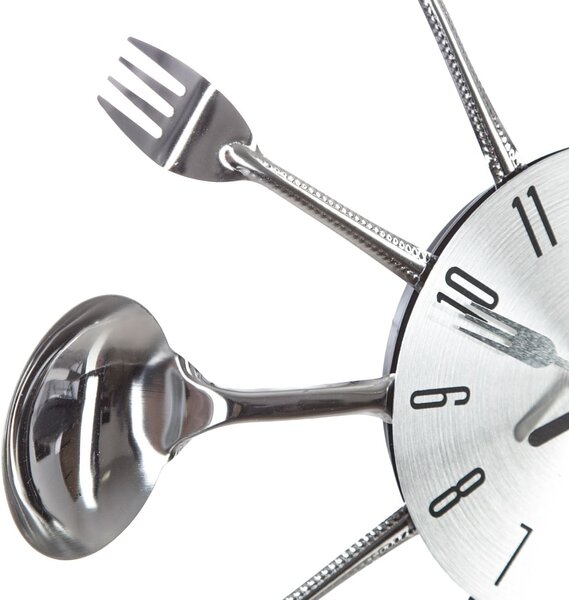 Nástěnné hodiny Cutlery, chromová