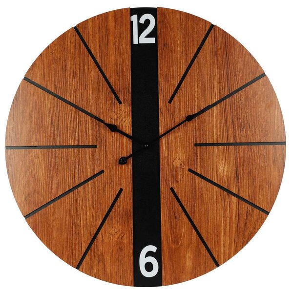 Nástěnné hodiny Wooden, černá/hnědá