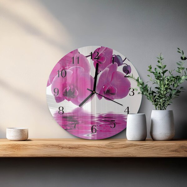 Skleněné nástěnné hodiny Orchidej zsoc-fi30-00178850