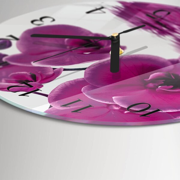 Skleněné nástěnné hodiny Orchidej zsoc-fi30-00178850
