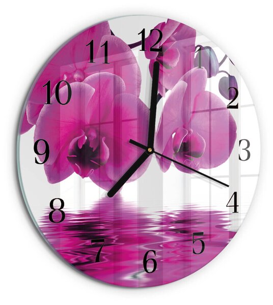 Skleněné nástěnné hodiny Orchidej zsoc-fi30-00178850