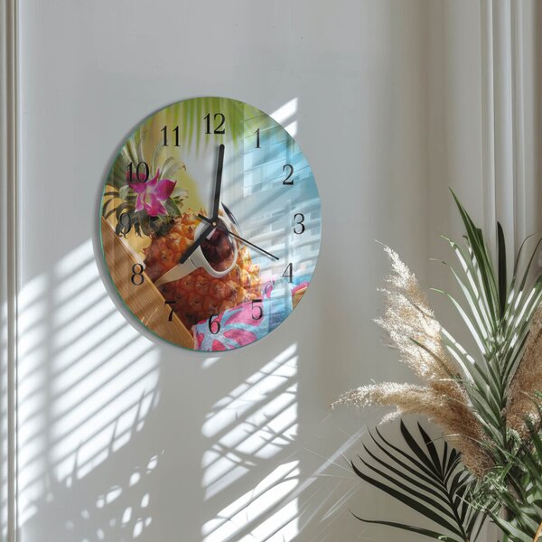 Skleněné nástěnné hodiny Ananas zsoc-fi30-00179608