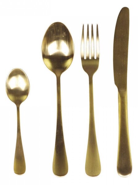 4-dílná zlatá sada příboru Nordique - 23cm - Chic Antique