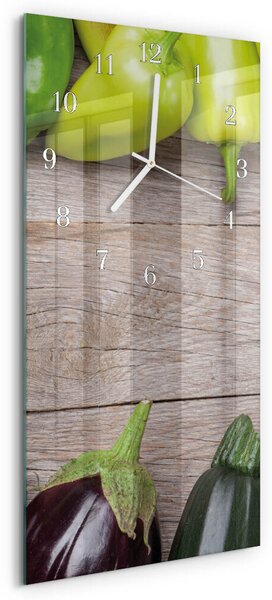 Skleněné hodiny vertikální Zeleninový stůl zsppb-30x60-00090494