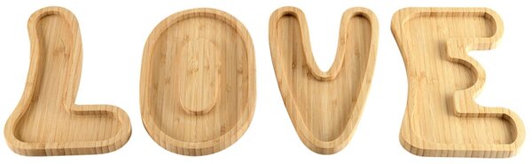 Dřevěná servírovací miska Love 20x15 cm sada 4ks
